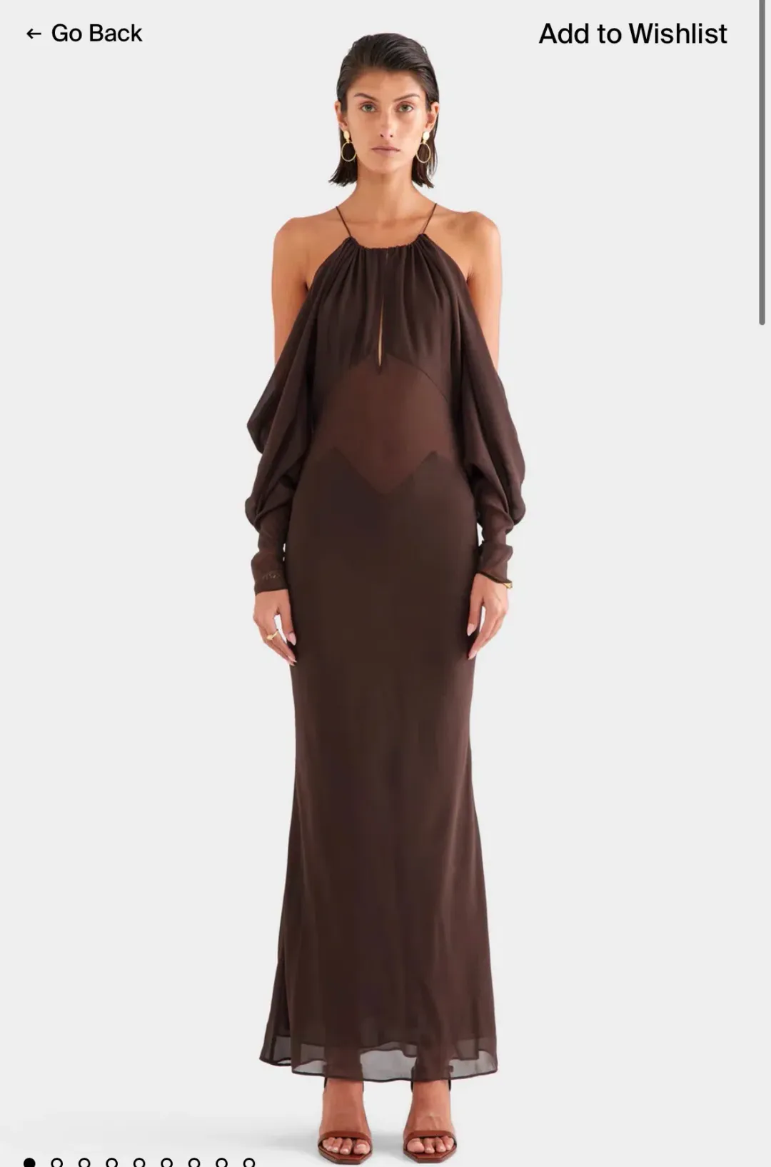 Silk Off Shoulder Column Maxi Dress for rent on The Volte - main image