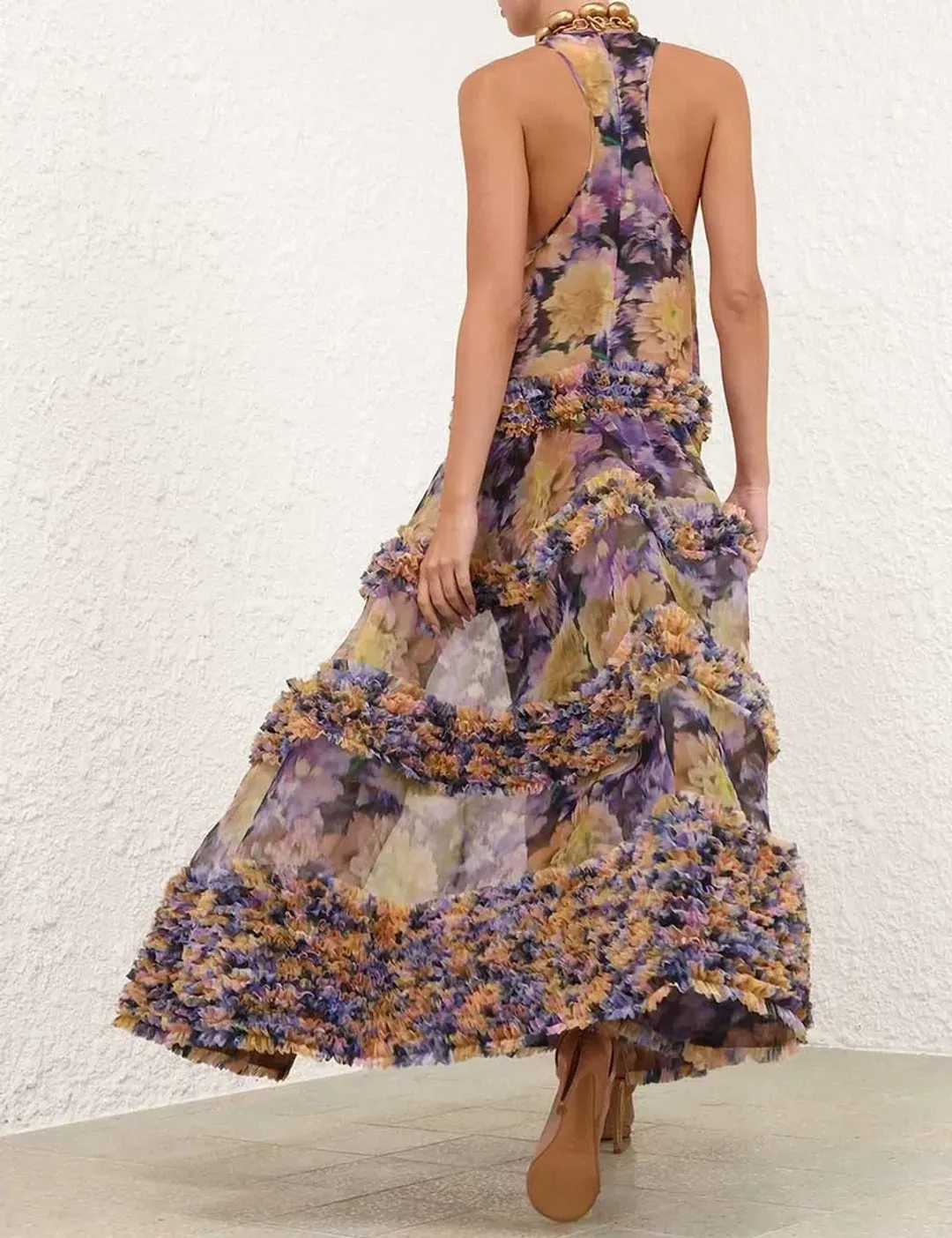 LUNA RUFFLE MAXI DRESS for rent on The Volte - main image