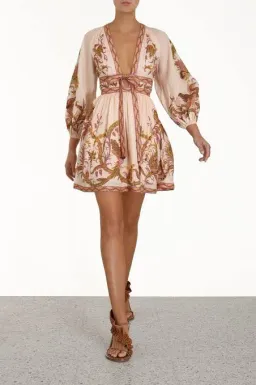 Zimmermann Cassia plunge mini dress size 3 for rent on The Volte - image 1