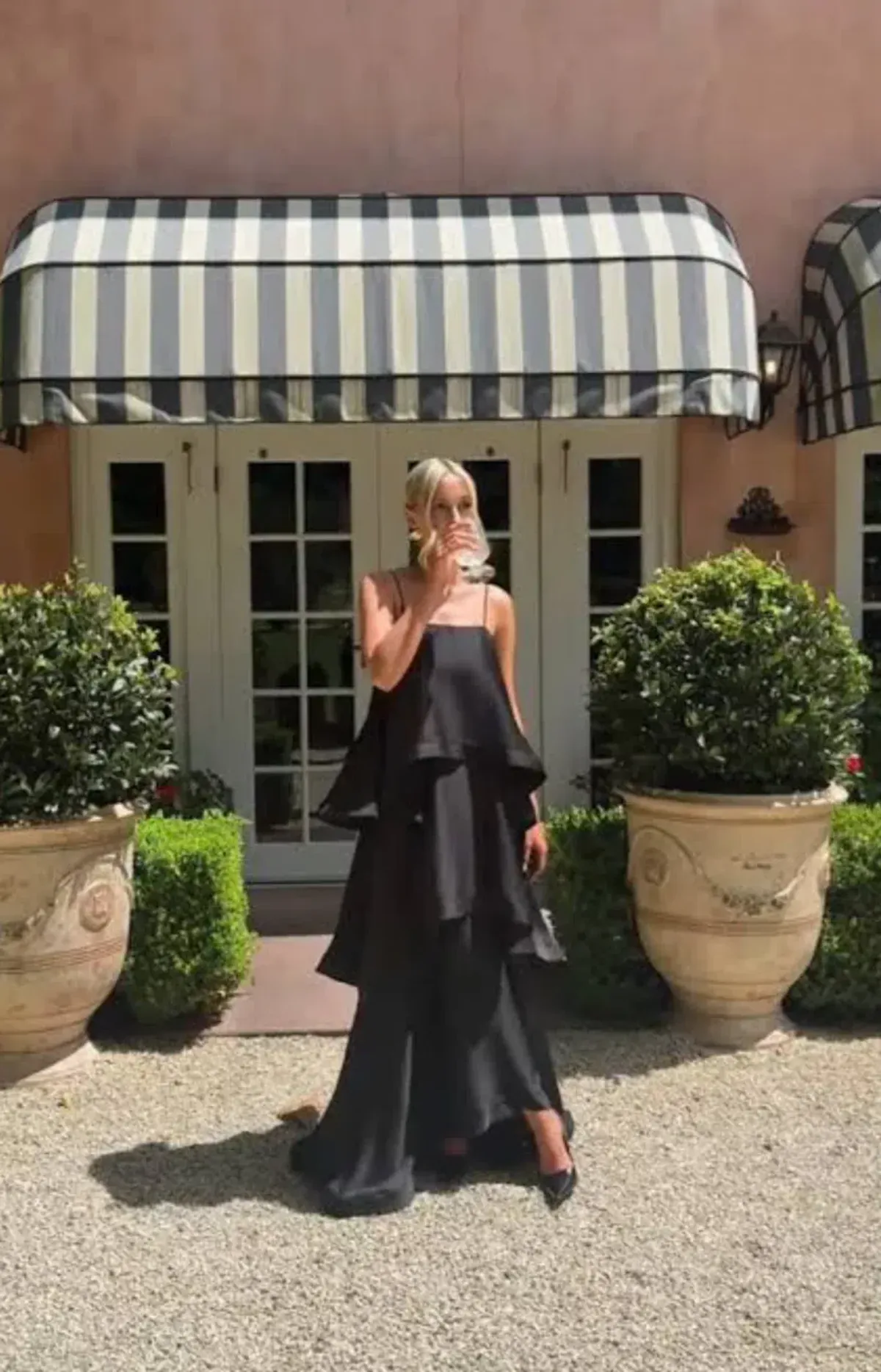 ELLIATT TILLY TIERED MAXI BLACK SIZE 8 for rent on The Volte - main image