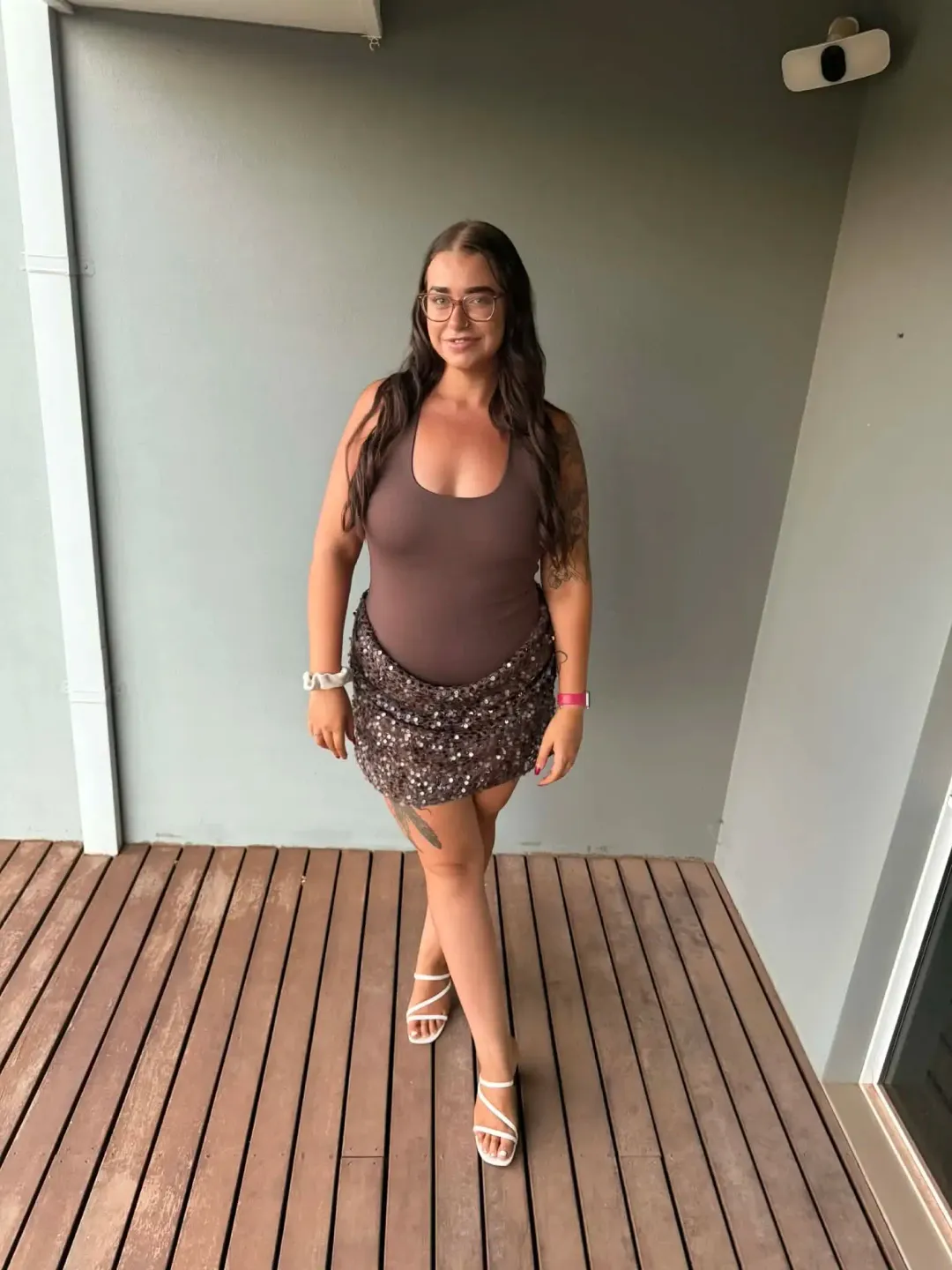 Benni Ariel Mini Dress Cocoa Size 14 for rent on The Volte - main image