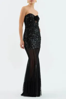 New REBECCA VALLANCE Diana Gown - Size 12 - Strapless Black Formal Maxi Dress for rent on The Volte - image 3