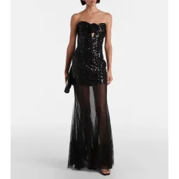 New REBECCA VALLANCE Diana Gown - Size 12 - Strapless Black Formal Maxi Dress for rent on The Volte - image 1