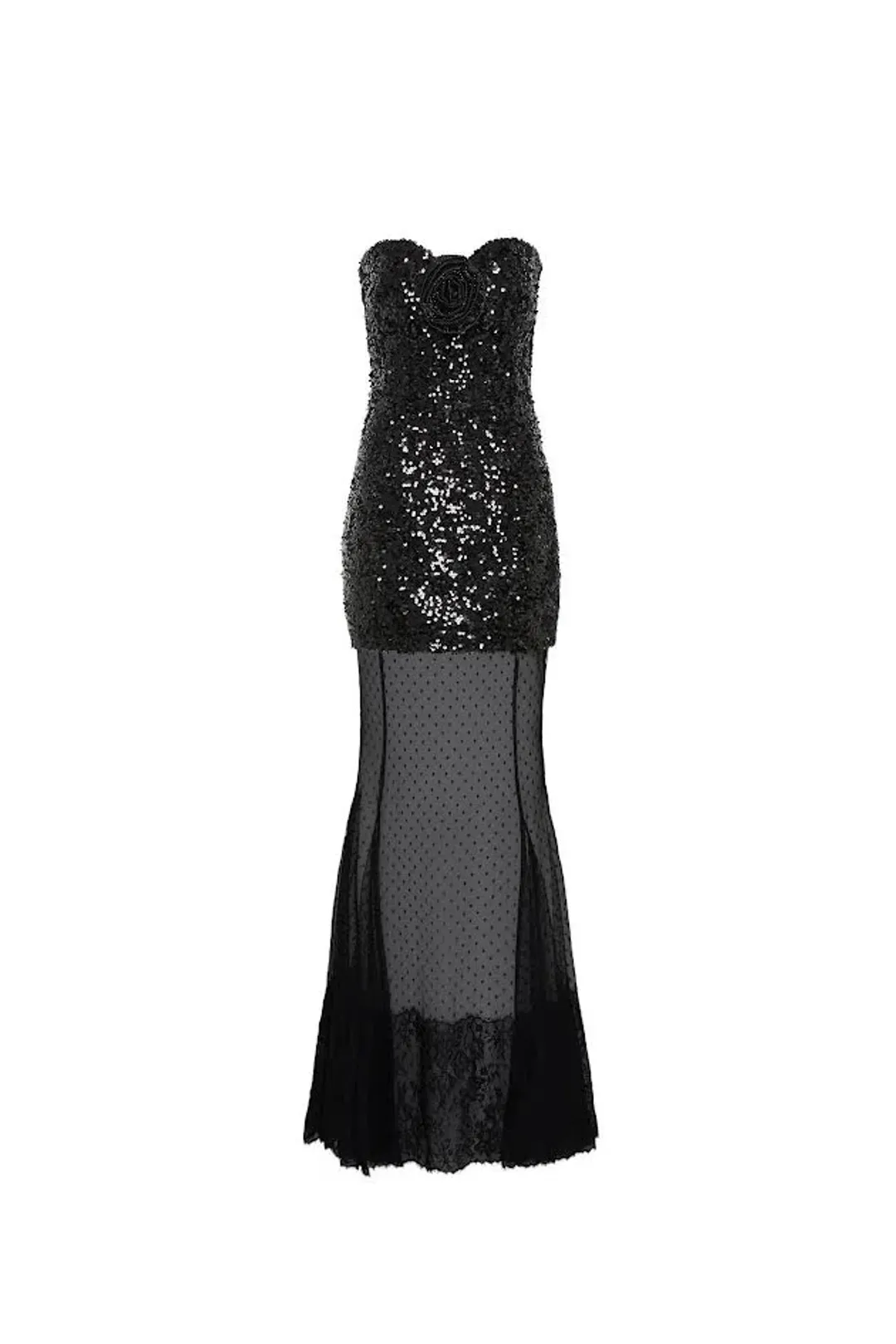 New REBECCA VALLANCE Diana Gown - Size 12 - Strapless Black Formal Maxi Dress for rent on The Volte - main image