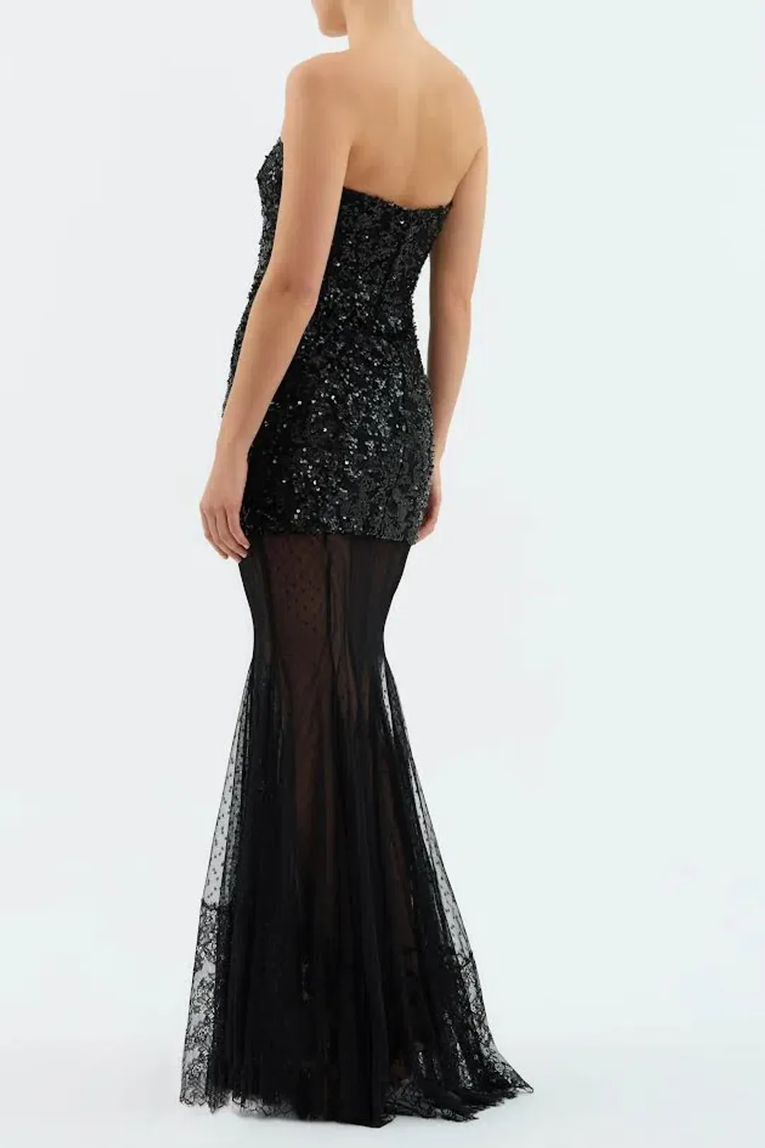 New REBECCA VALLANCE Diana Gown - Size 12 - Strapless Black Formal Maxi Dress for rent on The Volte - main image