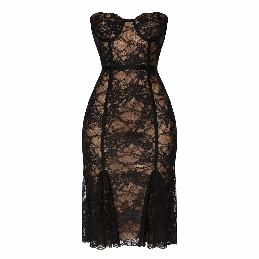 LOBA Lucienne Lace Midi Dress for rent on The Volte - main image