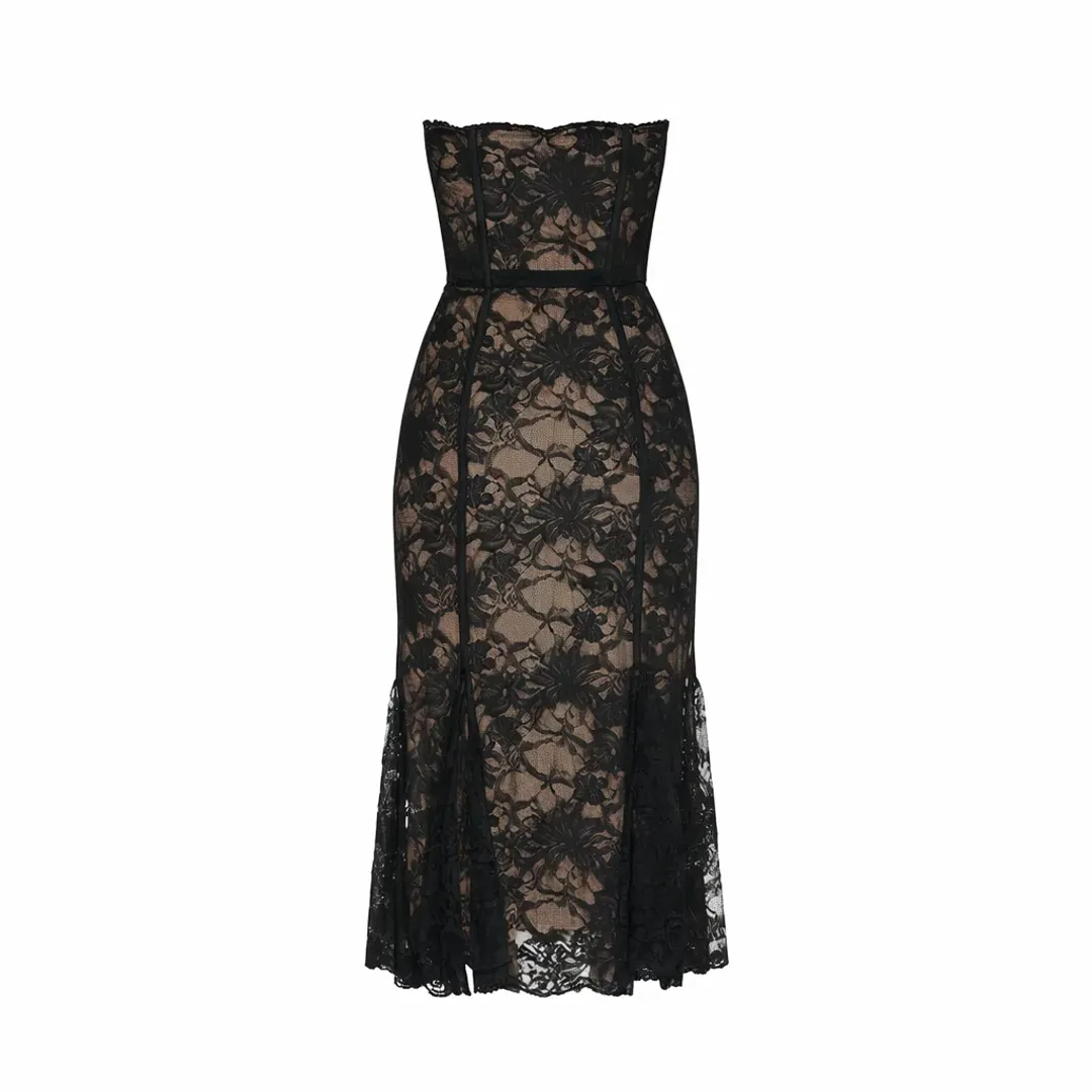 LOBA Lucienne Lace Midi Dress for rent on The Volte - main image