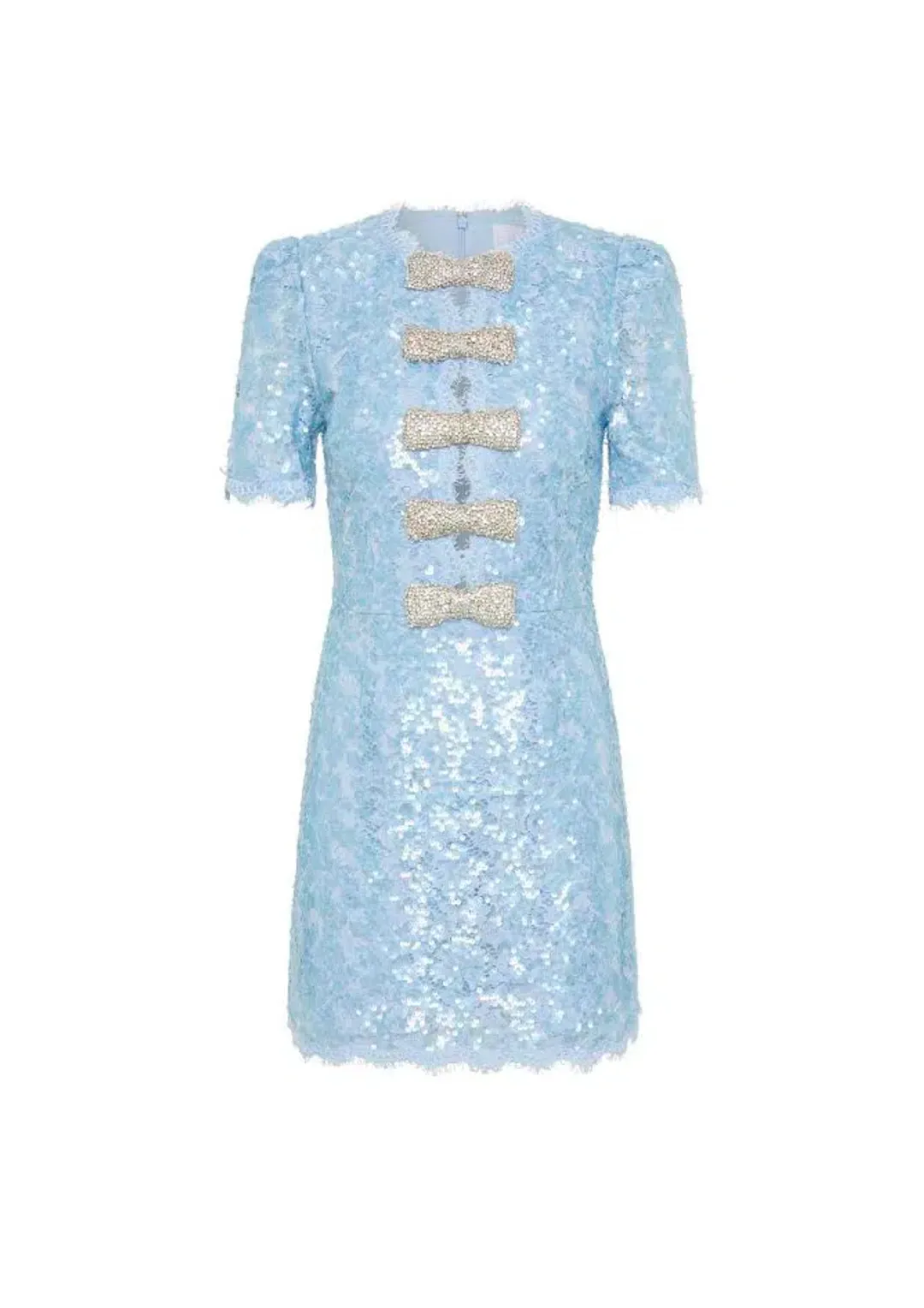 REBECCA VALLANCE x Nicky Hilton “Leyla” Short Sleeve Sequin Mini Dress – Size 8 AU – Light Blue for rent on The Volte - main image