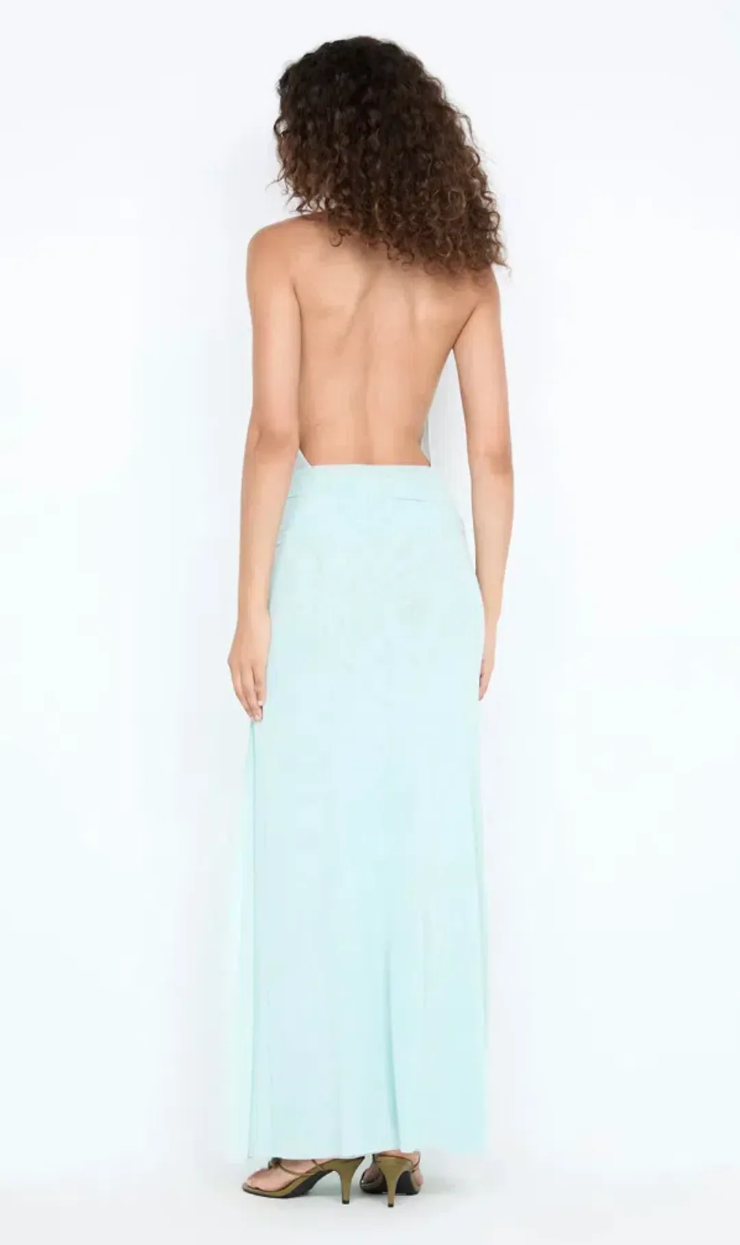 JUNIPER HALTER MAXI DRESS | SPEARMINT - SIZE 10 for rent on The Volte - main image