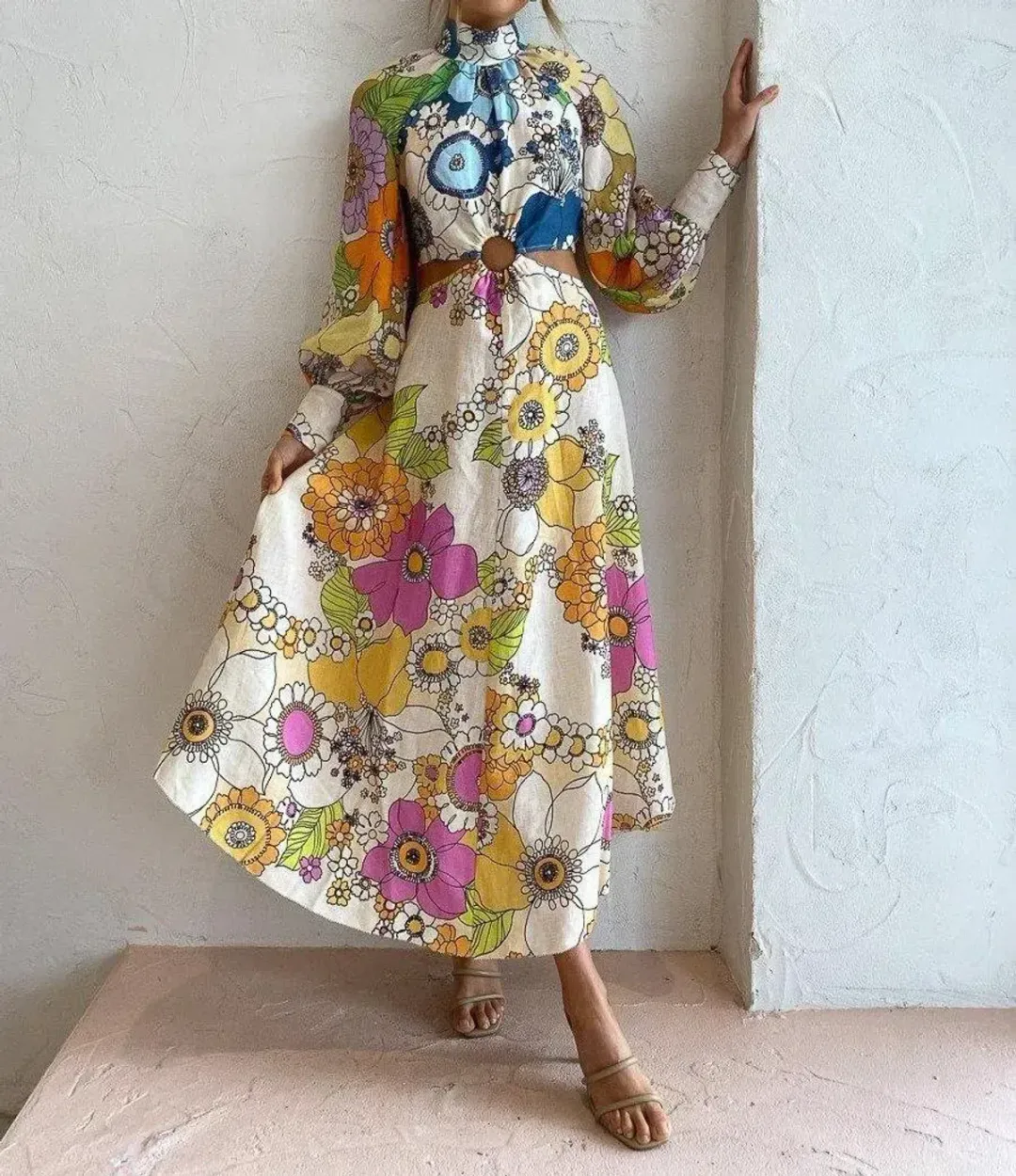 Alemais Farrah Cut Out Dress Multi Size 8 for rent on The Volte - main image