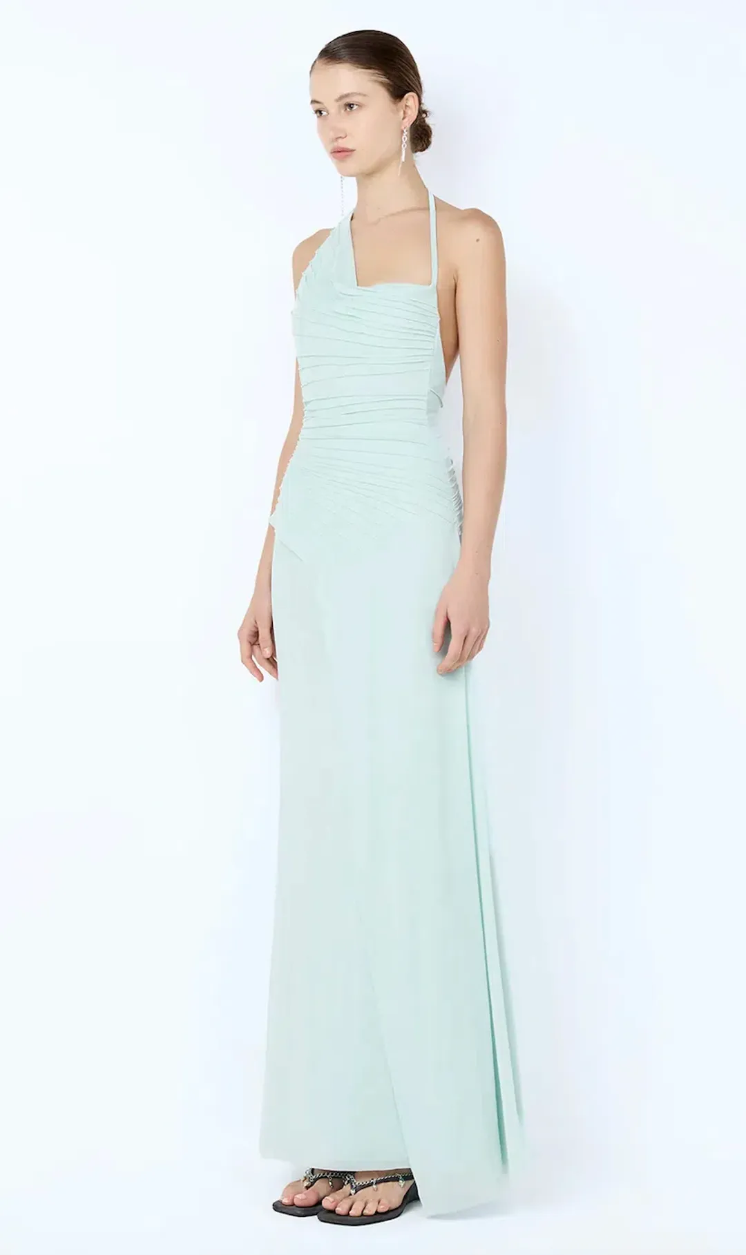 BRENNA PINTUCK MAXI DRESS | SPEARMINT - SIZE 10 for rent on The Volte - main image