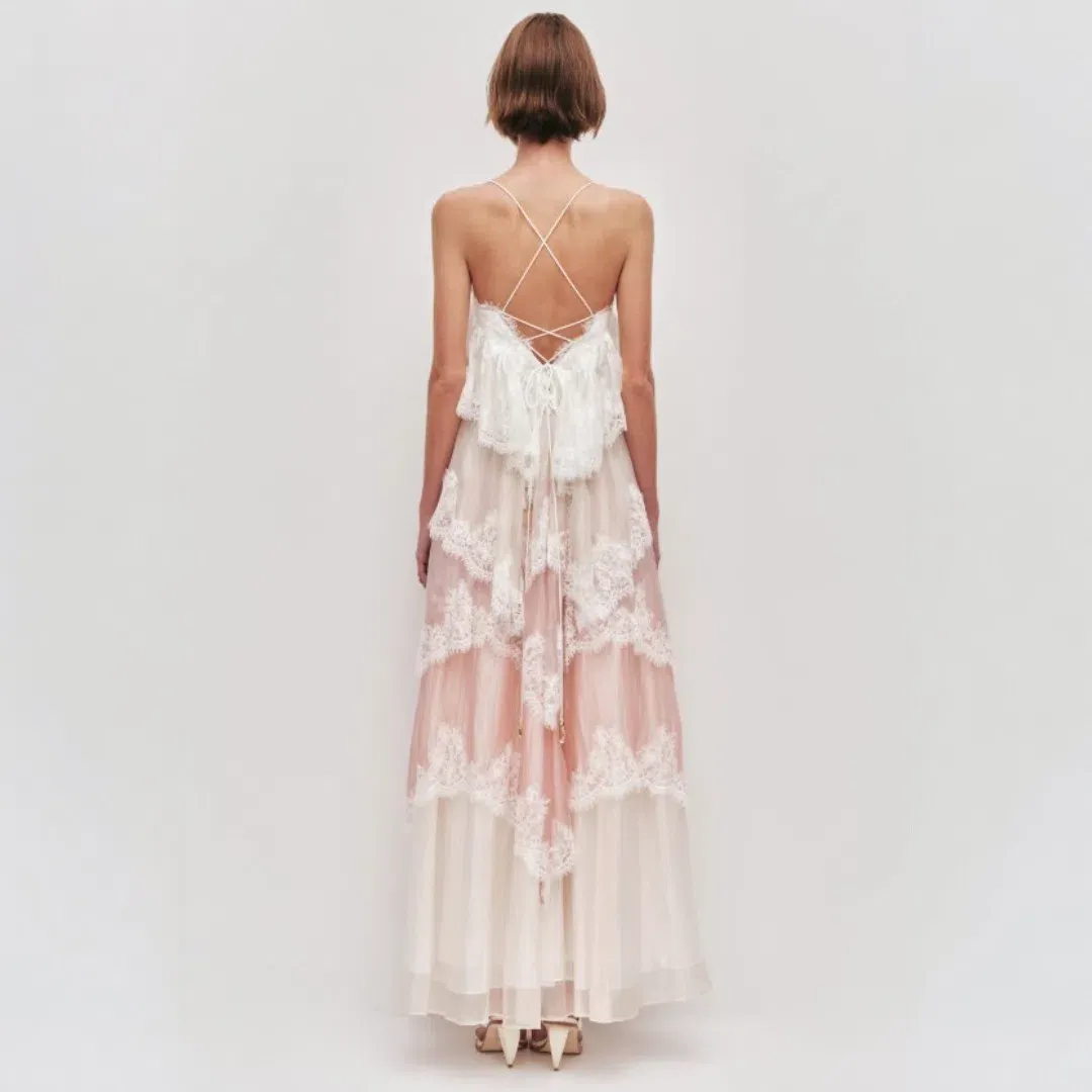 Aje Ophelia Lace Gown in Multi Size AU 10 for rent on The Volte - main image