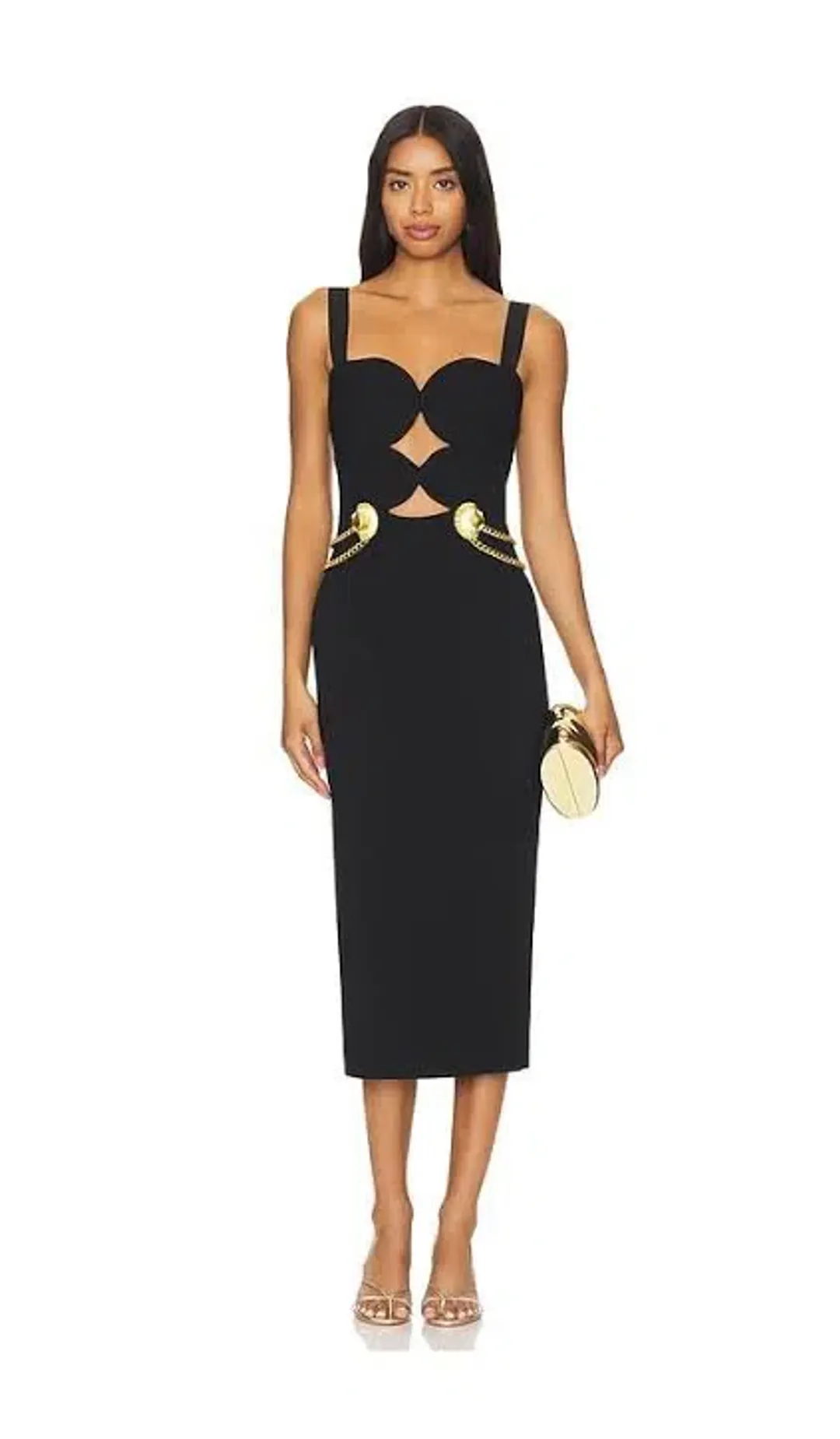 New REBECCA VALLANCE “Chelsea” Midi Dress – Size 8 AU – Black for rent on The Volte - main image