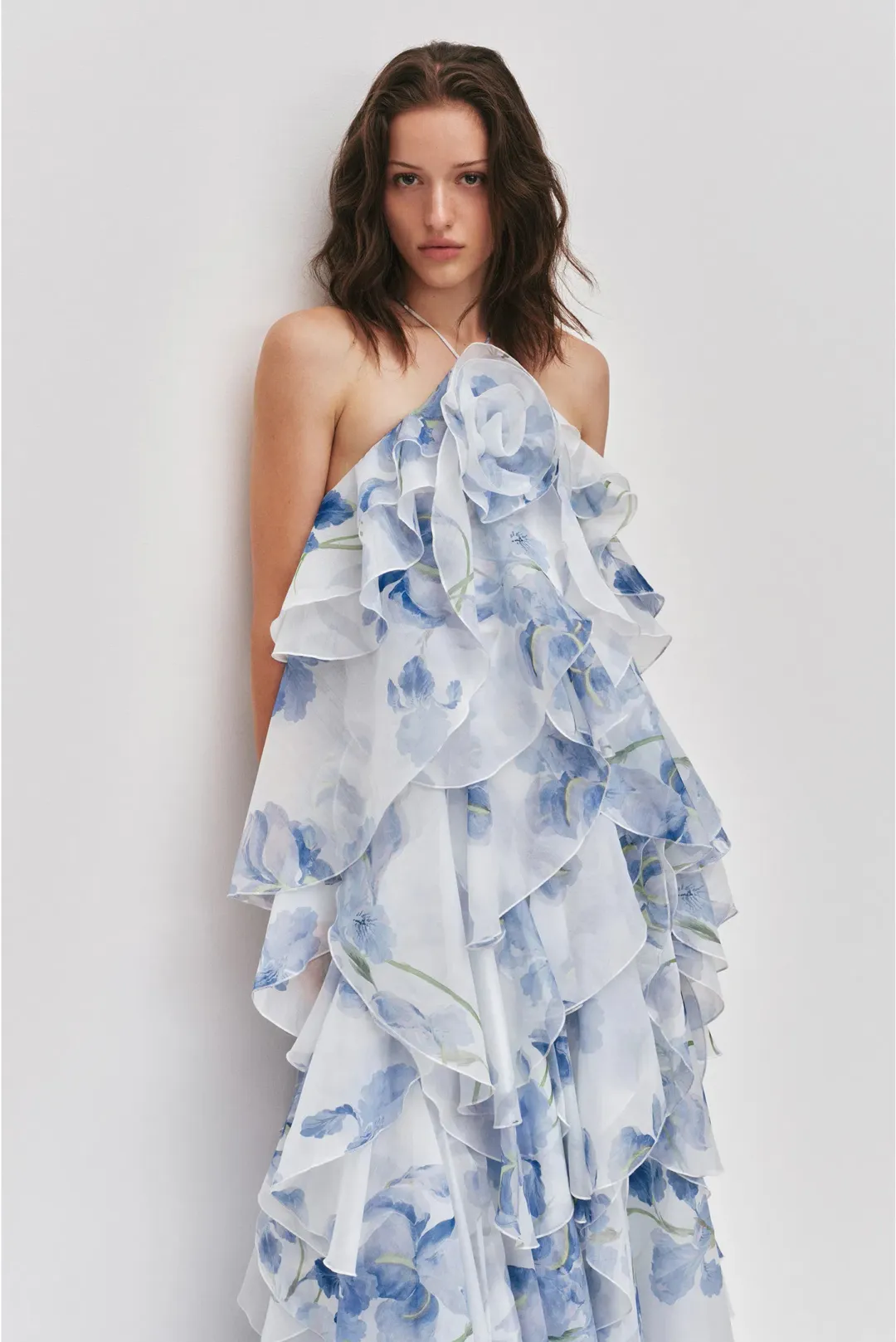 Aje Pandorea Layered Maxi Dress in Iris Blue and White Size S/AU 8 for rent on The Volte - main image