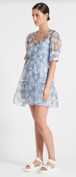 Sir The Label Anais Puff Sleeve Mini Dress Blue Size 0 | AU 6 for rent on The Volte - image 2
