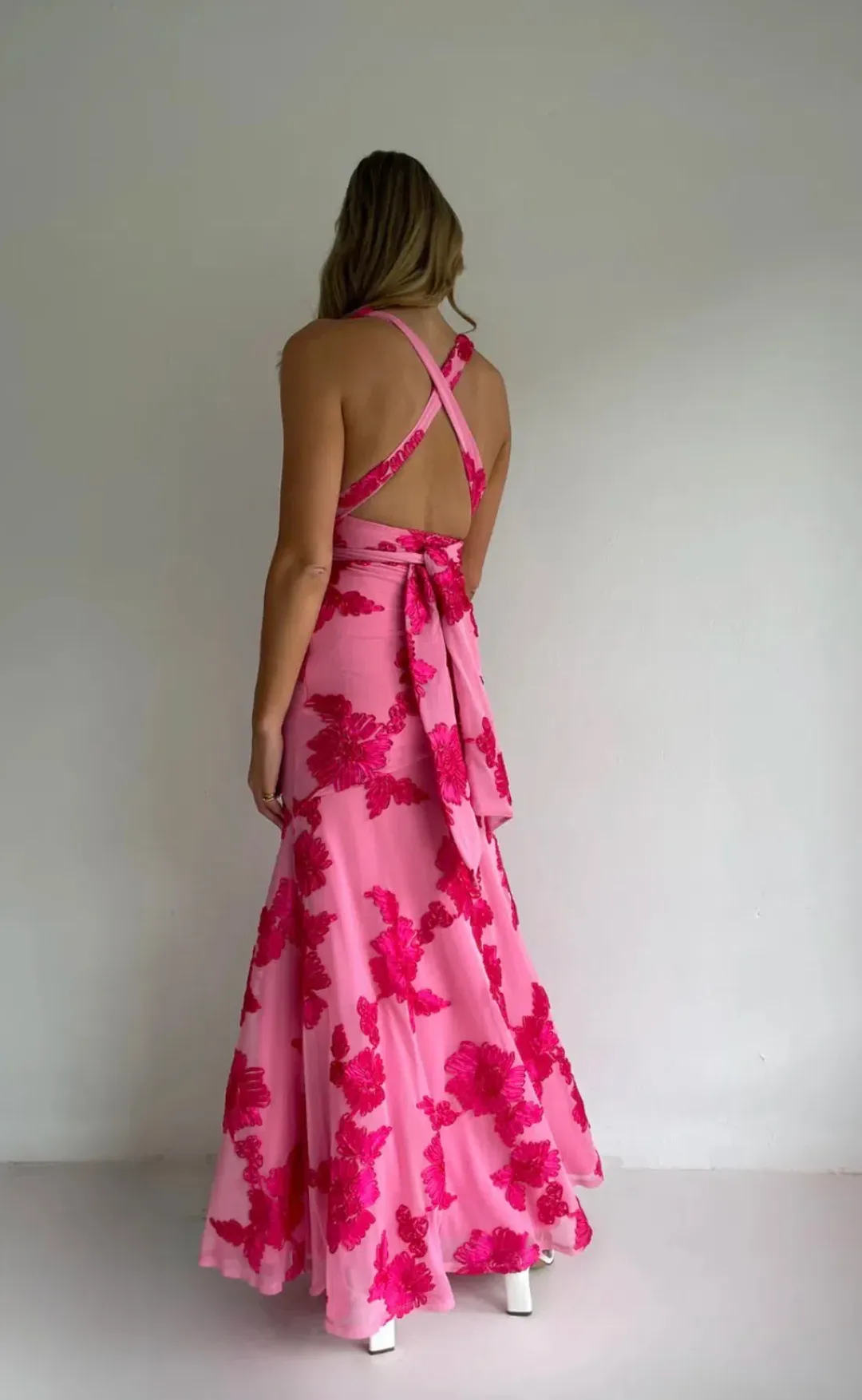 NEW ROMANTICS – BECCA MAXI DRESS – ROSA FLEUR- SIZE 10 for rent on The Volte - main image