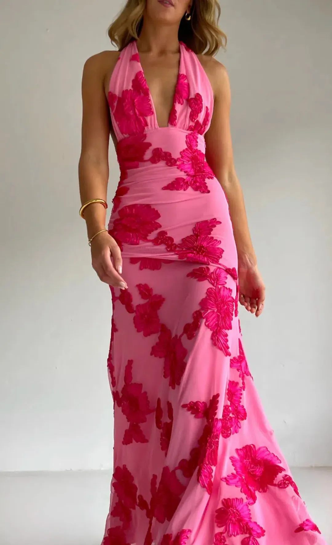 NEW ROMANTICS – BECCA MAXI DRESS – ROSA FLEUR- SIZE 10 for rent on The Volte - main image