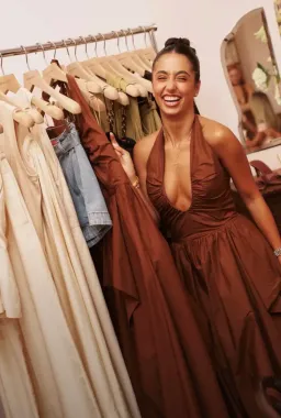 Manning Cartell- Provence Halter Dress– Cognac- Size 12 for rent on The Volte - image 3