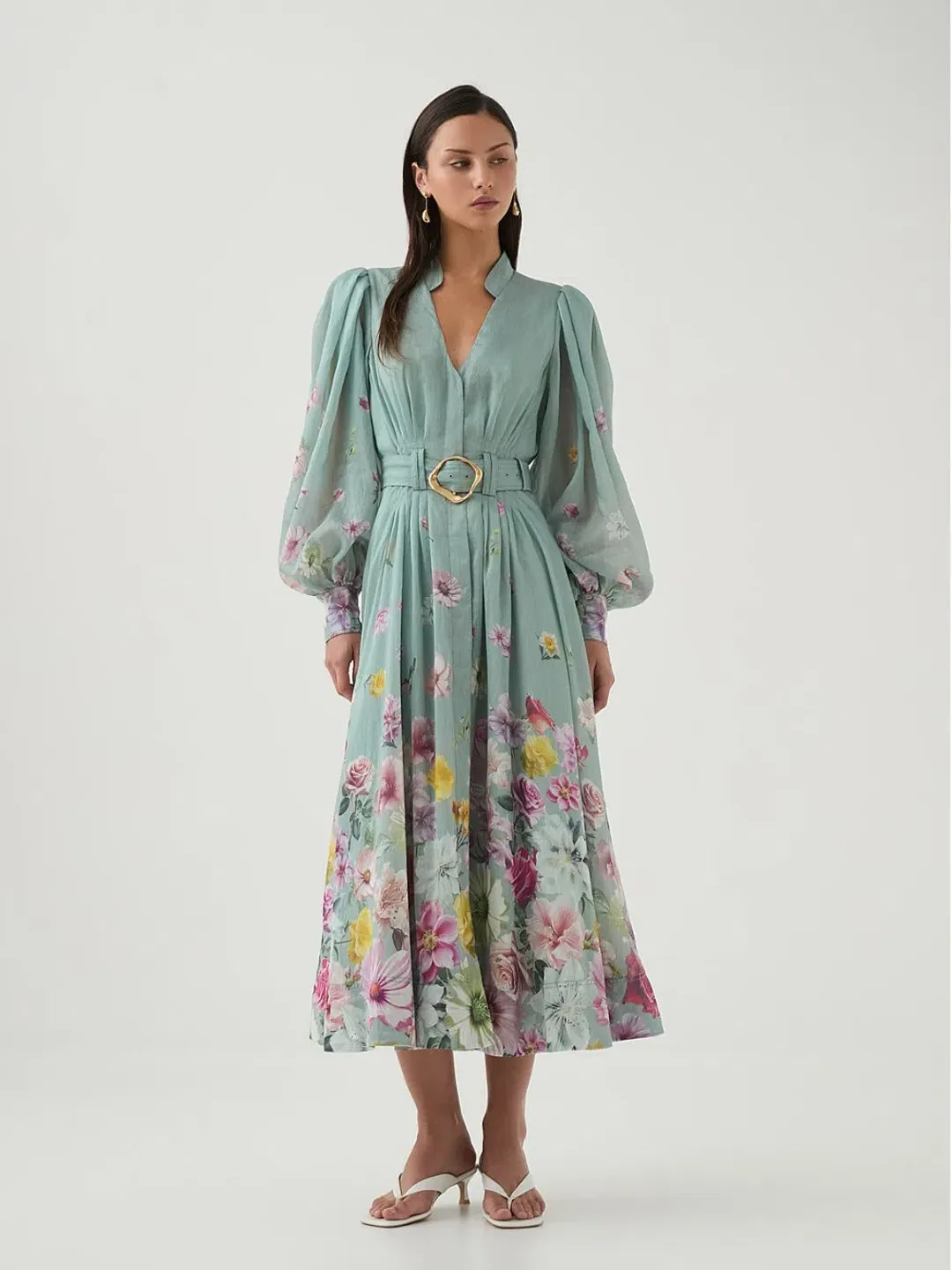 Aje- Fleur Shirtdress- Floral- Size 12 for rent on The Volte - main image
