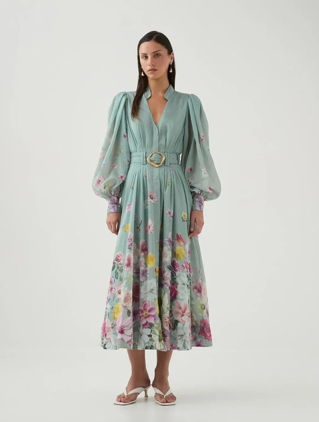 Aje- Fleur Shirtdress- Floral- Size 12 for rent on The Volte - main image