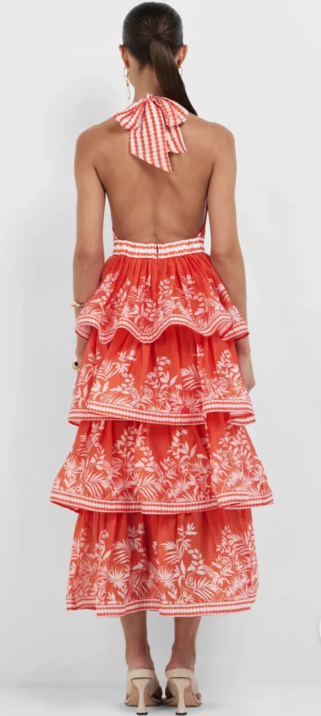 Sheike- Ravello Palm Dress- Red- Size 16 for rent on The Volte - main image