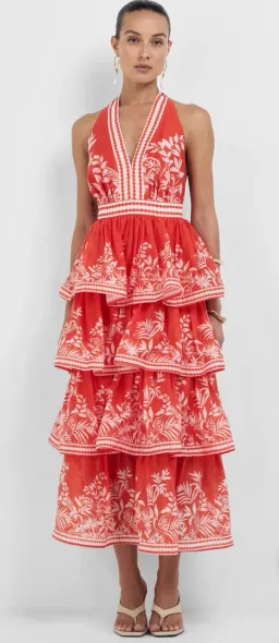 Sheike- Ravello Palm Dress- Red- Size 16 for rent on The Volte - image 1