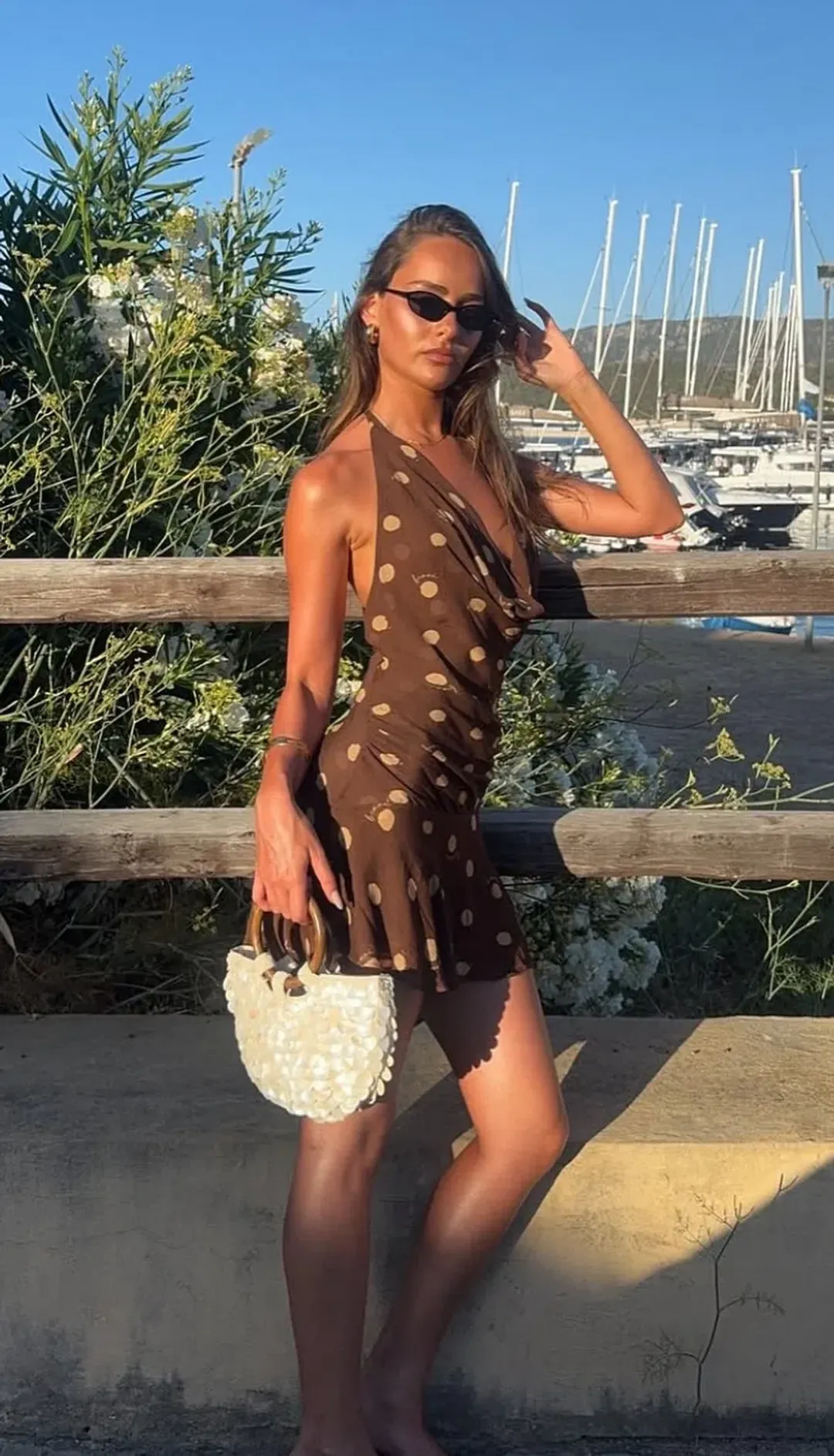 Benni- Harlow Dress- Espresso Polka Dot- Size 10 for rent on The Volte - main image