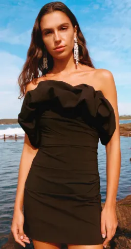 Shona Joy- Campbel- Strapless Bubble Mini Dress- Black Size 6 for rent on The Volte - image 2