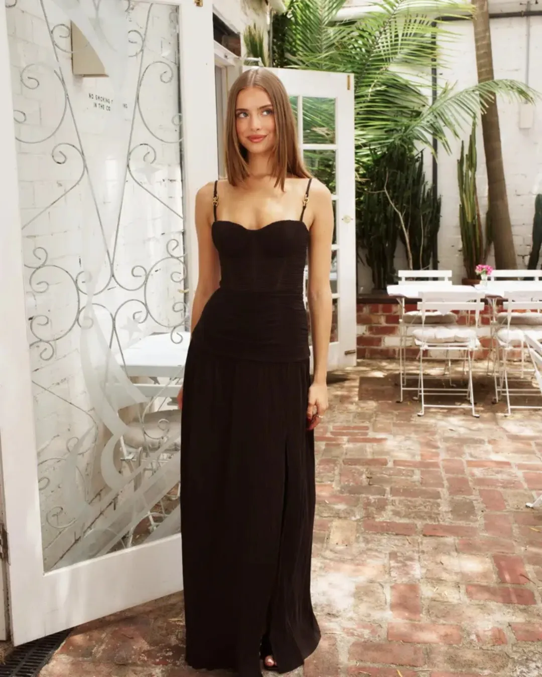 Manning Cartell Double Time Pleat Dress Dark Chocolate Brown AU Size 12 for rent on The Volte - main image