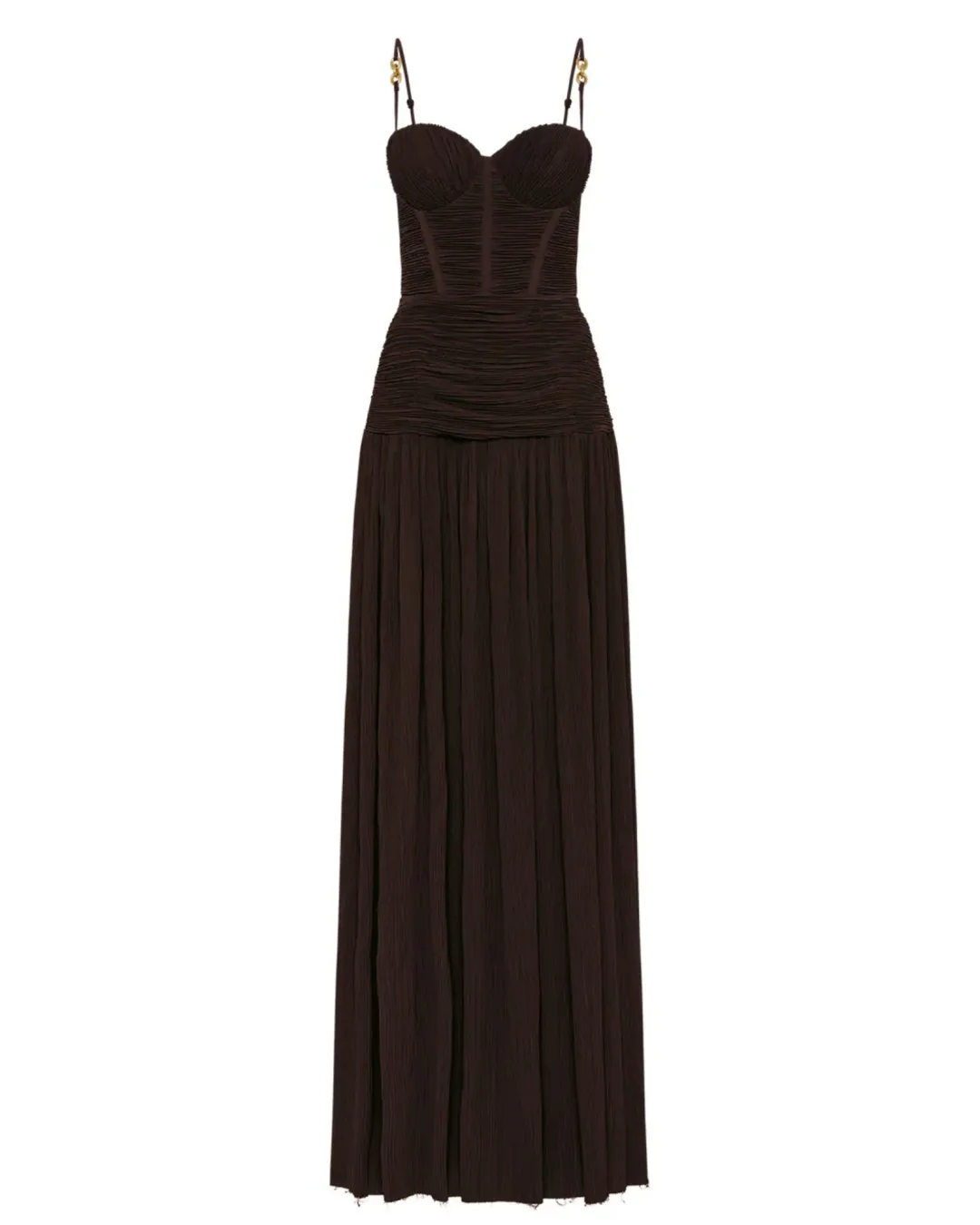 Manning Cartell Double Time Pleat Dress Dark Chocolate Brown AU Size 12 for rent on The Volte - main image
