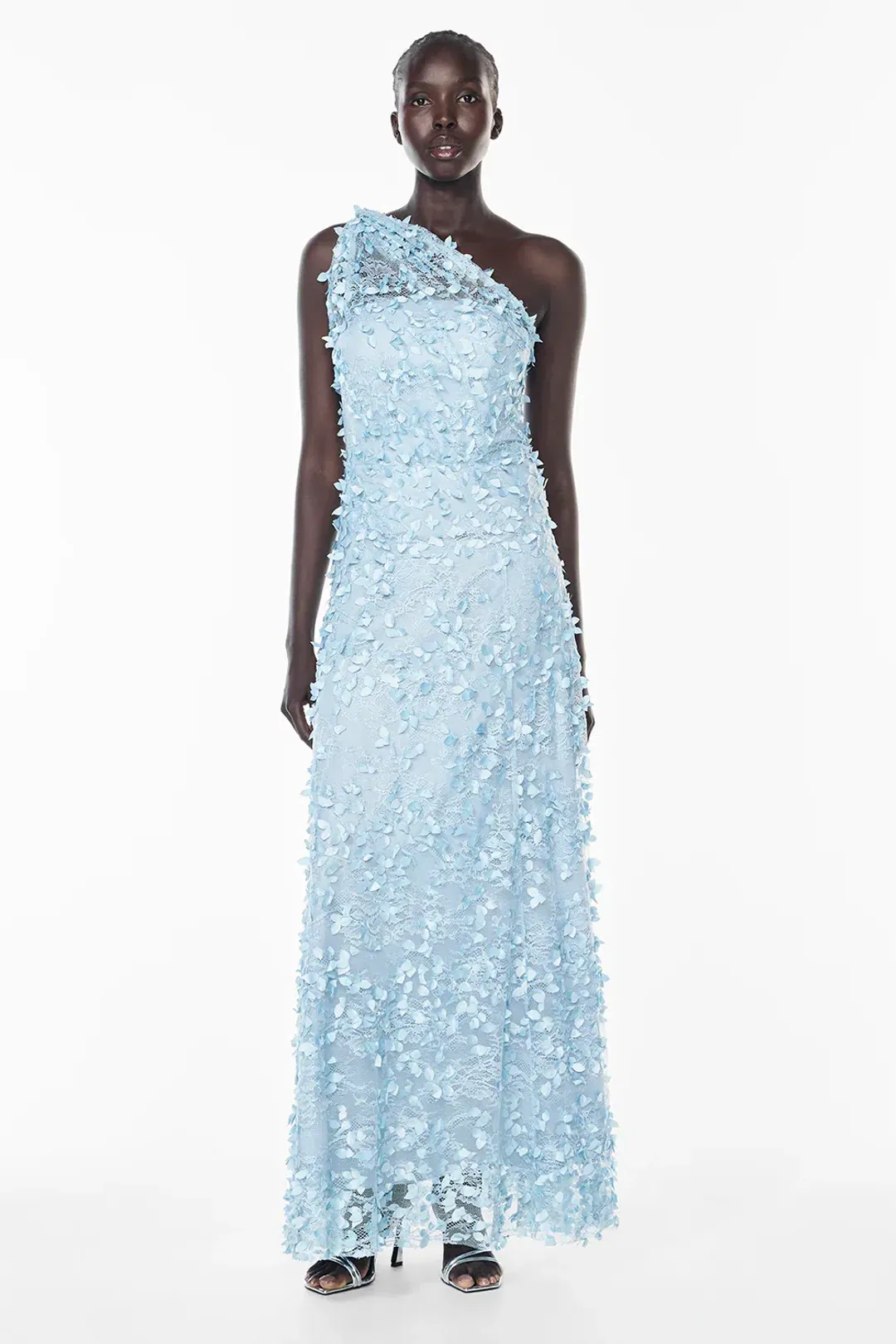 Manning Cartell Enchantment One Shoulder Dove Blue Dress size 6 for rent on The Volte - main image