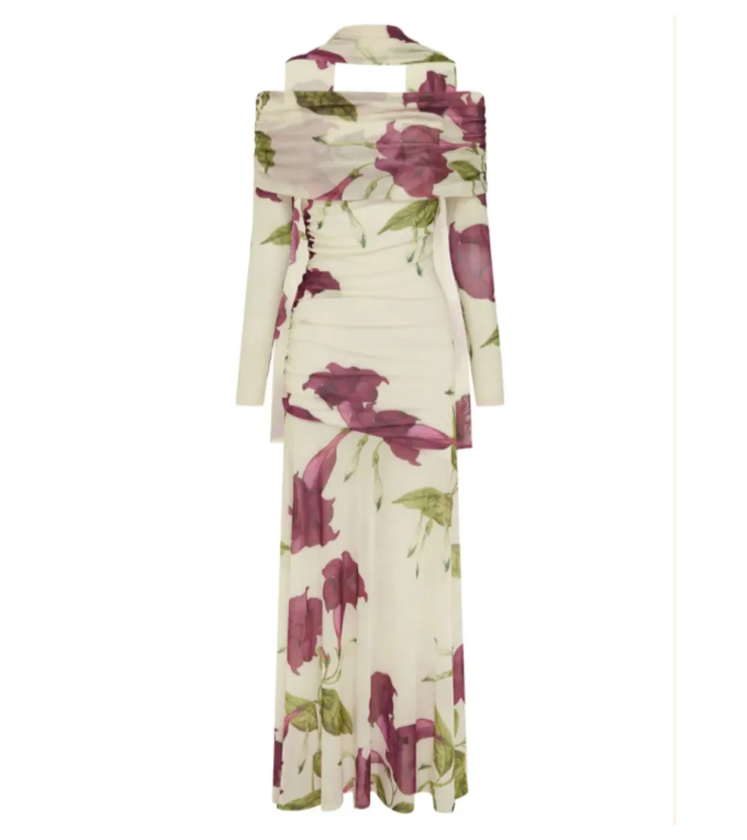 By Nicola Belle Maxi Dress in Bordeaux Floral - Size M / AU 10 for rent on The Volte - main image