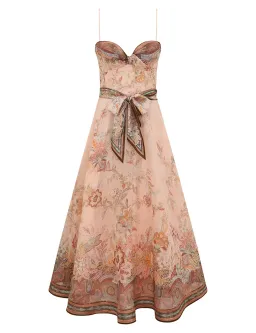 Zimmermann Alchemy Structured Midi Dress Pink Paisley Size OP for rent on The Volte - image 1