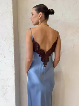 SIR THE LABEL DANSEURS LACE SLIP DRESS IN BLUE SIZE 12 for rent on The Volte - image 1