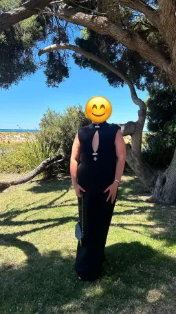 Meshki Michelle Cutout Maxi Dress Black size XXXL for rent on The Volte - image 1