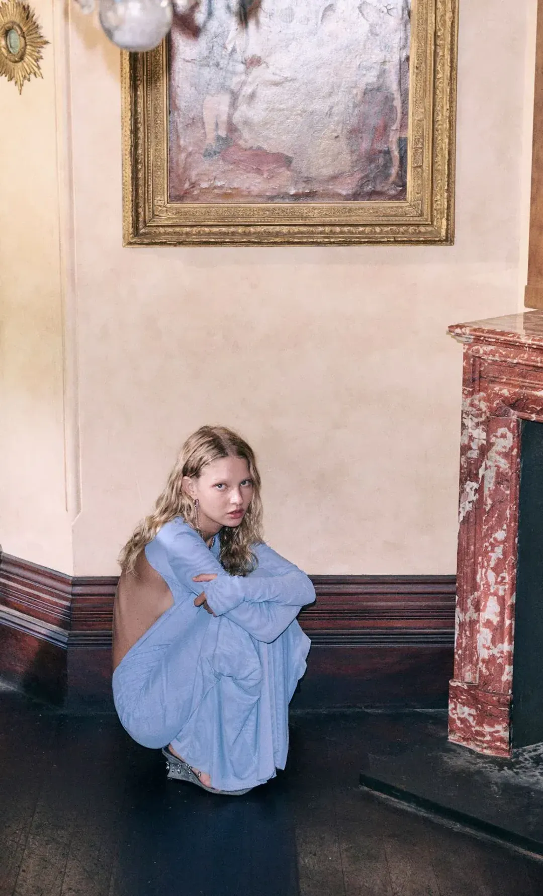 Bec & Bridge JUNIPER LONG SLEEVE MAXI DRESS Denim Blue Size 8 for rent on The Volte - main image