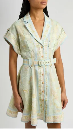 Zimmermann Acacia Mini Shirt Dress – Belted – Size 2 for rent on The Volte - image 1