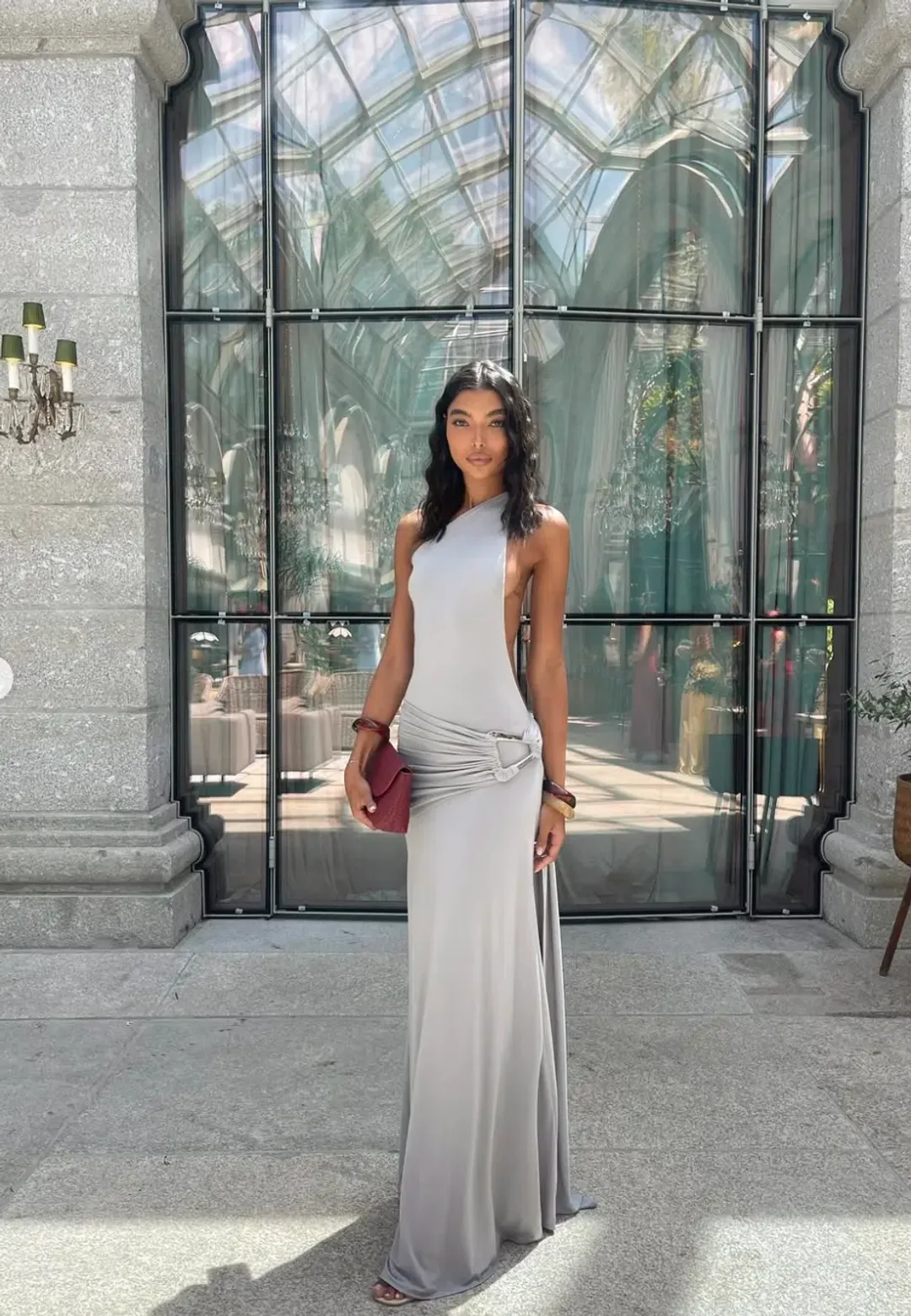 Ance Gria Gaia gown - Silver M for rent on The Volte - main image