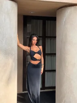 Sasha Therese Oralia Maxi in black  for rent on The Volte - image 1