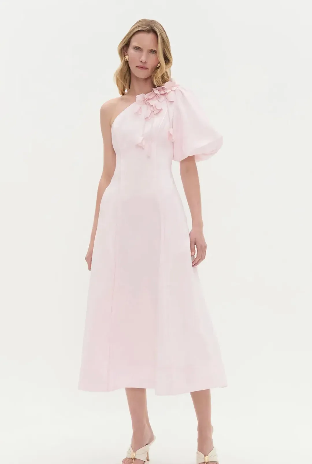 Aje Camille Midi in Pastel Pink Size 10  for rent on The Volte - main image