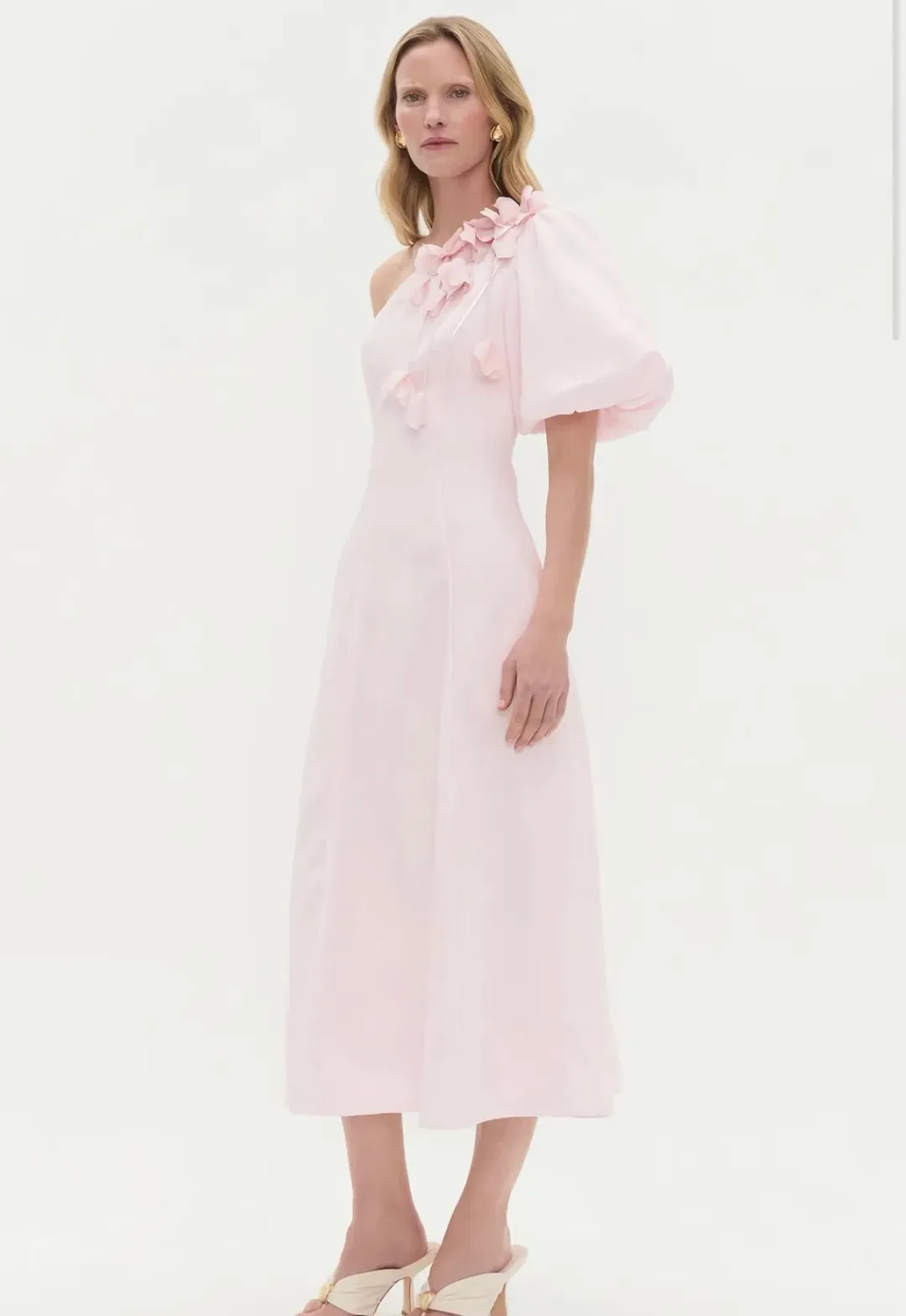 Aje Camille Midi in Pastel Pink Size 10  for rent on The Volte - main image