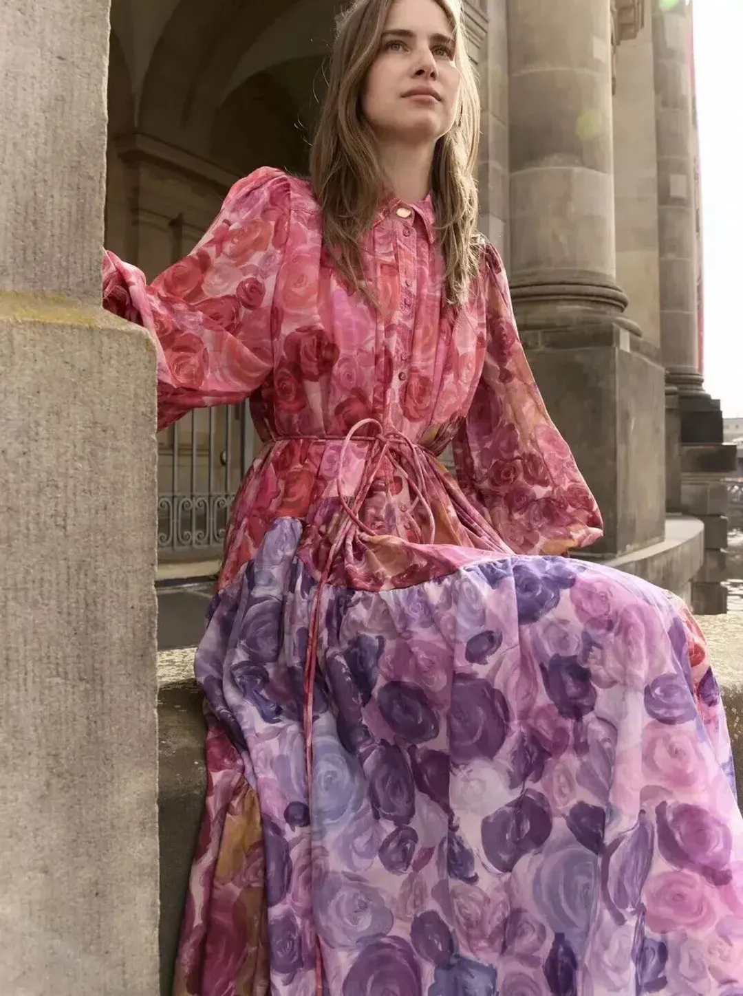 Aje Collisions Maxi Dress Kaleidoscopic Rose Size 14 for rent on The Volte - main image