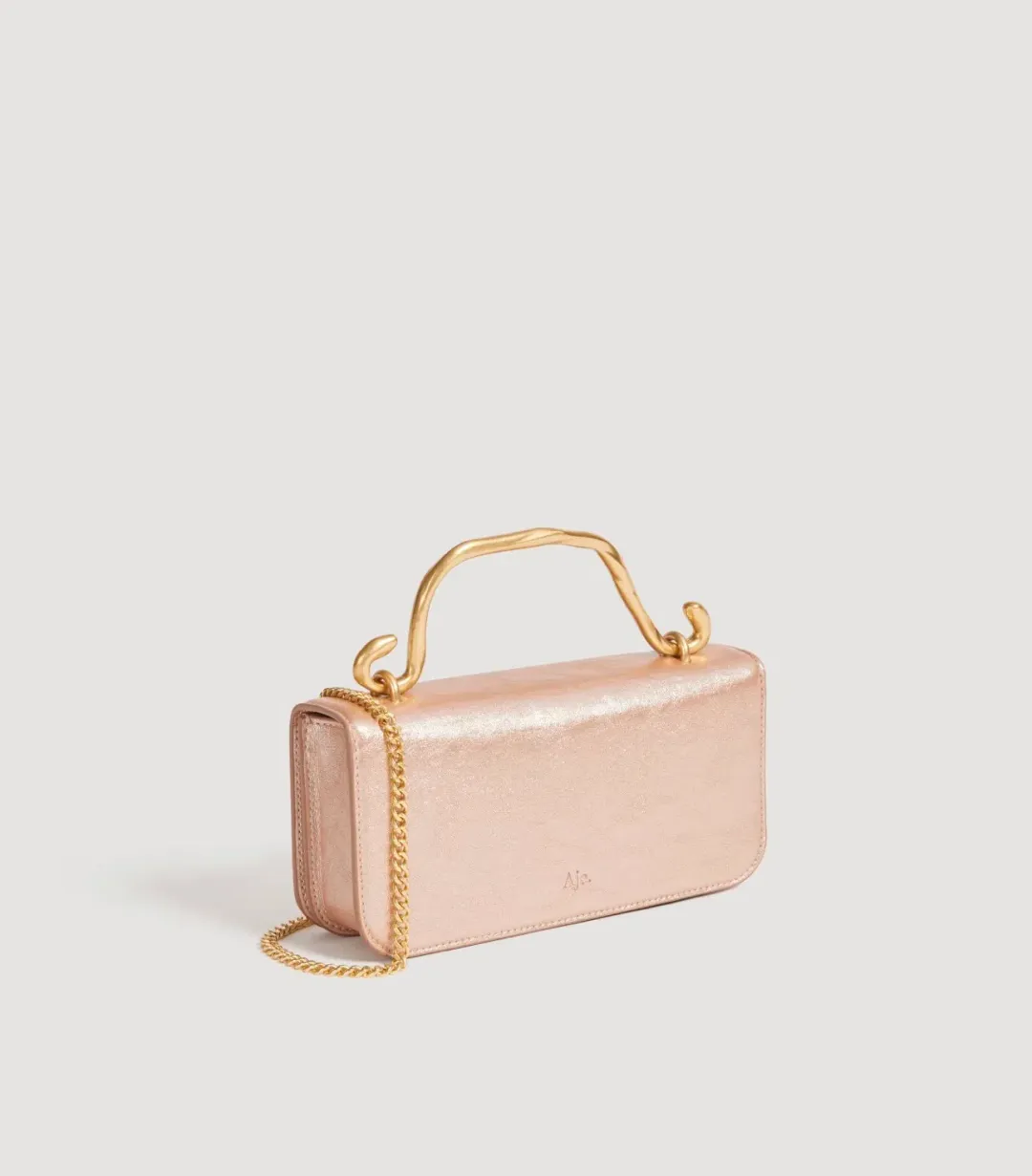 Aje Alessia Flower Clutch Rose Gold Metallic for rent on The Volte - main image