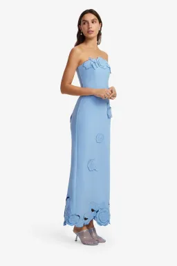 Leo Lin Applique Bustier Maxi Dress in Pastel Blue Size 12 for rent on The Volte - image 2