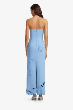 Leo Lin Applique Bustier Maxi Dress in Pastel Blue Size 12 for rent on The Volte - image 4