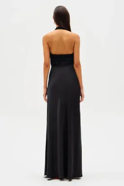 New MISHA Celine Satin Maxi Dress in Black - Size 6 / XXS formal gown for rent on The Volte - image 5
