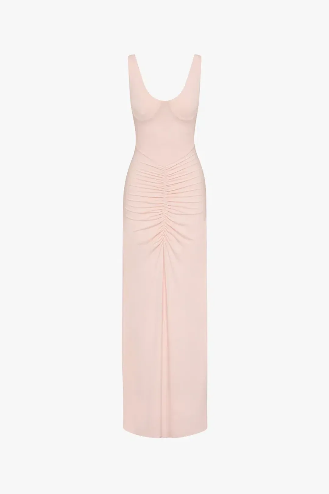 New MISHA "The Gisele" Jersey Dress in Dusty Pink, - Size 10 / S - Mesh Maxi Gown for rent on The Volte - main image