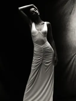 New MISHA "The Gisele" Jersey Dress in Dusty Pink, - Size 10 / S - Mesh Maxi Gown for rent on The Volte - image 6