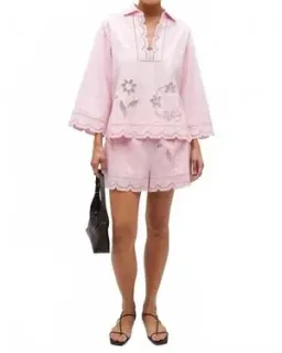 OROTON Tablecloth Lace Top & Lace Shorts Ballet Pink Size 10 AU for rent on The Volte - image 1