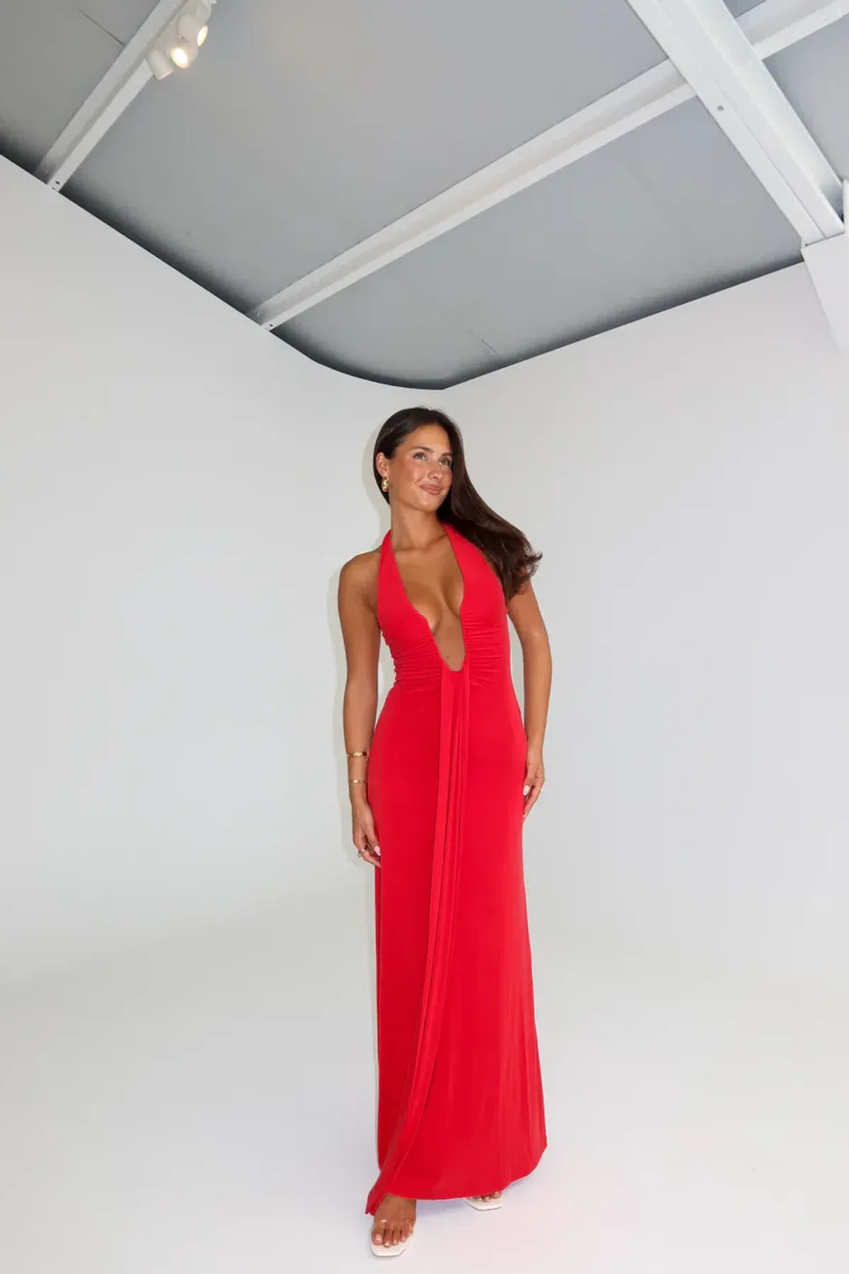 MISHA THE JENNIFER CUPRO DRESS CHERRY for rent on The Volte - main image